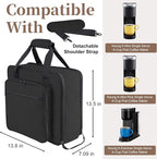 Anitor Portable Carrying Coffee Maker Travel Bag Match for Keurig K-Mini/K-Mini Plus/K-Express, Single Serve Coffee Machine Travel Bag with Padded Shoulder Straps Includes Multiple Storage Bags, Black