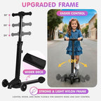 smilesun 4-in-1 Detachable Scooter Luggage for Kids & Teens, Foldable Hardside Ride On Suitcase with LED Wheels, Stylish and Safe Design(Pink)
