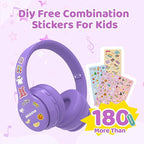 MIDOLA Kids Bluetooth Headphones 68H Play Time,Volume Limit 85/94dB, Foldable Lightweight Wireless Over-Ear Headphone for Kid Toddler Child Pad Tablet,Headsets with Built-in Mic Light Purple