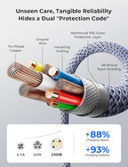 LISEN USB C to USB C Cable, 240W C to C Cable Fast Charging [6.6ft, 4 Pack] Type C Charger Fast Charging USBC to USBC Cable for iPhone 17 16 15 Pro Max iPad MacBook Pro Air M5 Samsung S26 S25 Ultra