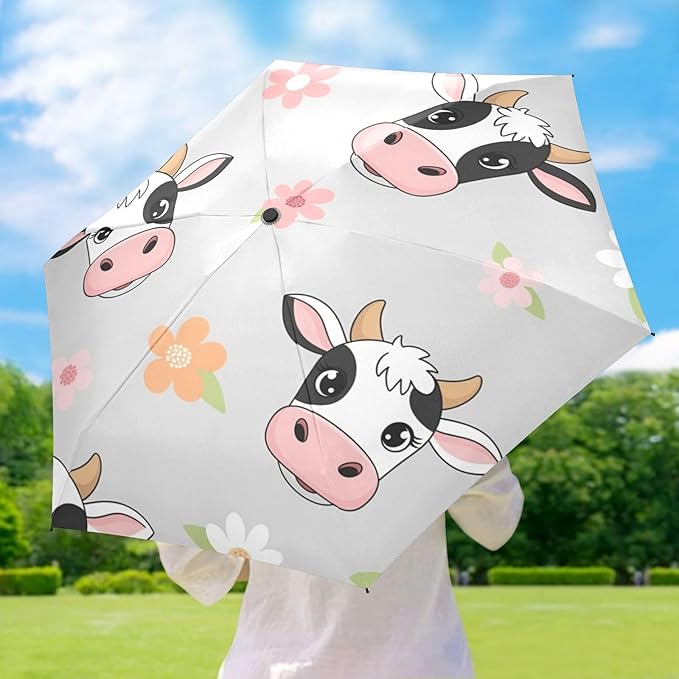 Cowboy Boots Pattern Umbrellas for Rain Windproof Small Folding Compact Mini Travel Umbrella for Purse Lightweight Portable Pocket for Women