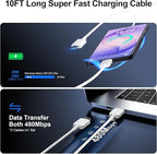 Super Fast Charger Type C, 25W USB C Wall Charger Fast Charging for Samsung Galaxy S26 Ultra/S26/S26+/S25 Ultra/S25/24 Ultra/S24/S23 Ultra/S22 Ultra with 10FT Long Android Type C Charger Cable 2Pack