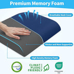 TranquilRelax XLarge Seat Cushion, Memory Foam Cushion for Long Sitting Hours on Office Chair, Home & Car, Non-Slip Chair Pad for Relieving Back & Sciatica & Hip & Coccyx Pain (Blue)