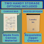 Travel Laundry Detergent Sheets Gift Set – Laundry Detergent Sheets 50-Count + Universal Sink Stopper, Lightweight Travel Clothesline and Strong Portable Clothesline for Hotels, Cruises & Camping