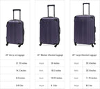 Kenneth Cole REACTION Out of Bounds Lightweight Hardshell 4-Wheel Spinner Luggage, Smokey Purple, 3-Piece Set (20", 24", & 28")