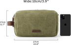 BAGSMART Toiletry Bag for Men, Canvas Travel Toiletry Organizer Dopp Kit Water-resistant Shaving Bag for Toiletries Accessories (Green, Medium)