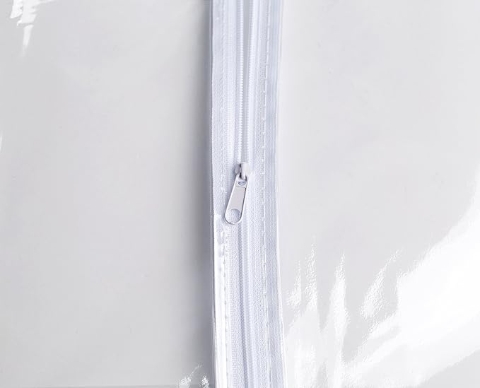Handy Laundry Clear Vinyl Garment Bag - Protect Your Clothing While Traveling & Dust Free While Hanging in Your Closet. Ideal for Coats, Suits, Dresses or Gowns - Set of 2 (24 X 42 Inches)