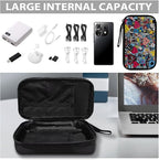 Love Heart Print Electronic Organizer, Travel Cable Organizer, Portable Waterproof Pouch, Electronic Accessories Storage Case for Cable, Cord, Charger, Phone, Earphone