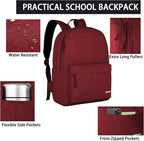 SUPACOOL Casual Laptop Backpack for Men and Women, Backpack with USB Charging Port(Garnet set)