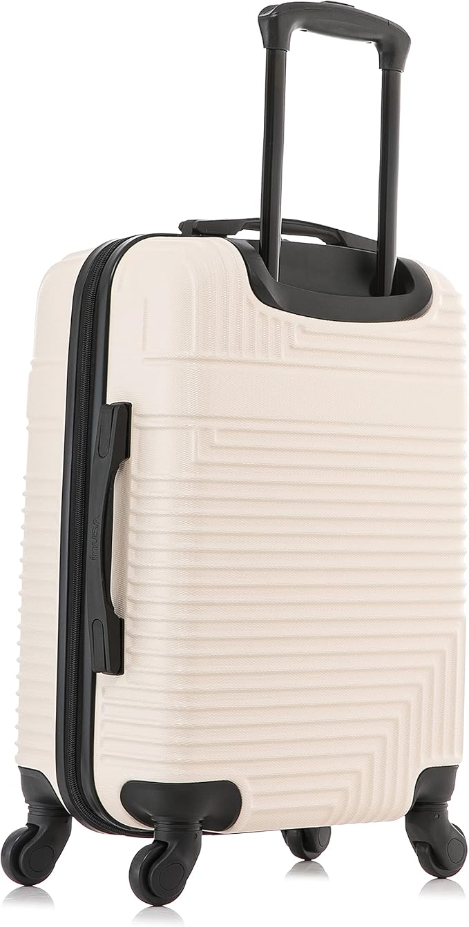 InUSA RESILIENCE Luggage with Spinner Wheels | Durable Lightweight Hardshell Suitcase, Spacious Travel Bag with Handle and Trolley | 20-Inch Carry On Small Luggage | Sand