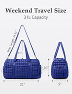 Quilted Travel Duffle Bag for Women Medium Weekender Bag Puffer Overnight Bag Large Soft Puffy Duffel Bag Carry-On Gym Bag Lightweight Personal Item Travel Bag for Trips Business Sport Airplane