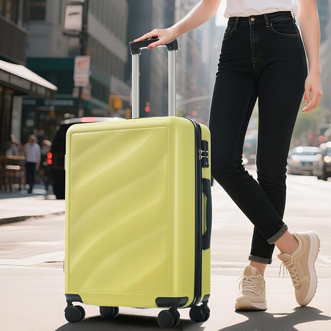 Merax Luggage Set 3 Piece, Hardshell ABS Suitcases with Spinner Wheels, Lightweight Durable TSA Approved Carry-on & Checked Luggage for Travel (20"/24"/28")