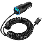 【MFi Certified】iPhone 17 Car Charger Fast Charging, Braveridge 75W USB C PD&QC Car Power Cigarette Lighter USB Charger with 6FT Type C Coiled Cable for iPhone 17/17 Pro Max/16/15/Galaxy S26/S25/Pixel