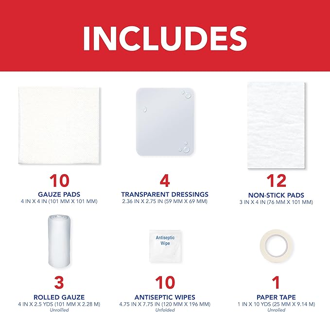 All Health Wound Care Kit & First Aid Supplies, 40 Piece | for Small to Medium Sized Wounds, Professional Use for Car, Home, Camping, Hiking and More