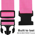 Luggage Straps for Suitcases TSA Approved-2 Pack Bright Personalized Luggage Belt Strap for Suitcase/Carry On Bag Luggage Accessories for Travel (Pink)
