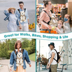 Dog Backpack Carrier, Thick Straps & Cushion, Pet Sling Front Backpacks for Small Medium Dogs 7-11 Lbs, Legs Out, Adjustable Wearable Puppy Chest Travel Bag, Easy-Fit for Hiking/Walking/Camping