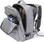 WONHOX Large Travel Backpack Women, Carry On Backpack,Hiking Backpack Waterproof Outdoor Sports Rucksack Casual Daypack with USB Charging Port Shoes Compartment, Grey