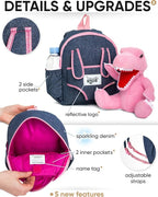 Naturally KIDS Pink Dinosaur Toys for Girls, Dinosaur Gifts for Girls 2-5 Year Old, Toddler Backpack