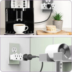 Fosmon 3 Outlet Adapter, 3 Way Rotating Outlet Plug Adapter, Swivel Plug Outlet 90 Degree Right Angle Plug Adapter, Three Way Rotating Electrical Outlet Wall Extender Indoor, 3-Prong, Grounded