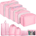 Packing Cubes for Travel - 10 Set Luggage Organizer Bags for Family, Mesh Breathable Travel Packing Cubes for Suitcases Durable Essentials Bags Set