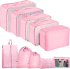 Packing Cubes for Travel - 10 Set Luggage Organizer Bags for Family, Mesh Breathable Travel Packing Cubes for Suitcases Durable Essentials Bags Set