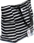 ESVAN Large Foldable Beach Bag for for Women with Dry Wet Compartment Waterproof Sandproof Travel Gym Picnic Handbag