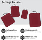 PANDA JOYS 4 Set Compression Packing Cubes Travel - Travel Accessories Expandable Packing Organizers for Carry On - Essentials Luggage Bags - Burgundy