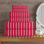 CASA COPENHAGEN Ecstatic 6Pcs 100% Egyptian Cotton Large Designer Towels Gift Set- Pink, 600GSM, 2Bath 2Hand 2Washcloths, Bath Towels for Bathroom Set for Women & Men