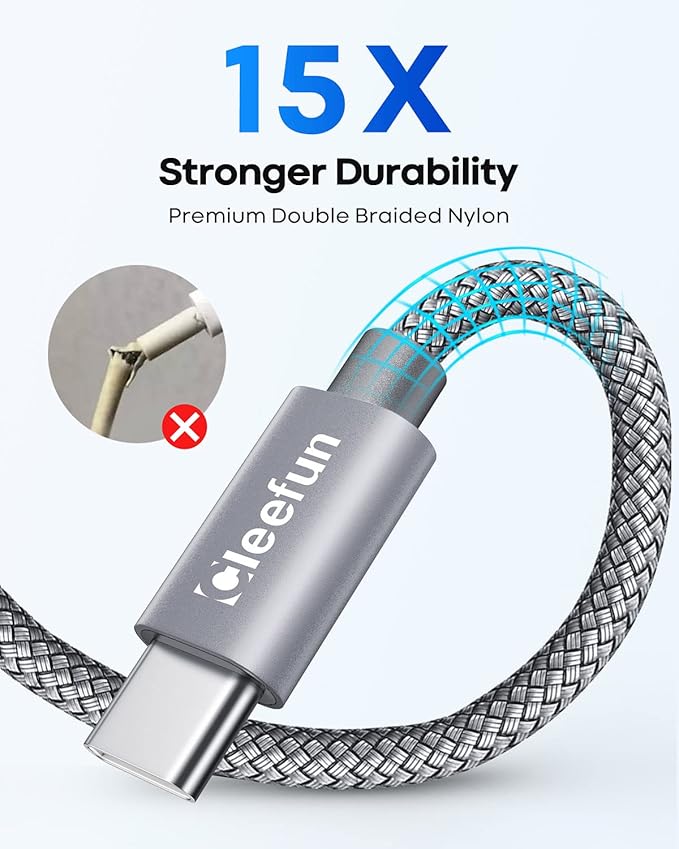 CLEEFUN USB C Cable 3ft, 5-Pack USB A to Type C Charger Cord Fast Charging for iPhone 17 16 15 Pro Max Air Plus, for Samsung Galaxy S25 S24 S23 S22 S21 S20 S10 A17 A16 A15 A56 A55 A26 A35 A36 A71