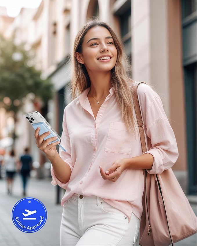 VIYISI Slim Portable Charger Power Bank 10000mAh, PD 20W Fast Charging Compact Battery Pack with Built-in USB C Cable, Travel Essential Compatible with iPhone 17 16 15, Samsung, Android - Blue