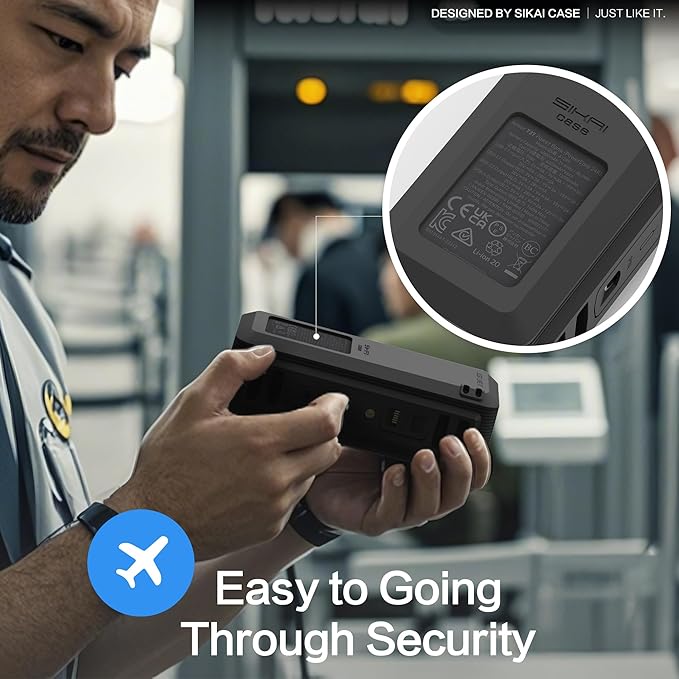 Silicone Case for Anker 737 Power Bank (24,000mAh 3-Port) 1/4-inch nut Hole, SD/SIM Card Storage Reserved Compatible with Anker 737 Power Bank Travel Protective Cover Dustproof with Handle (Black)