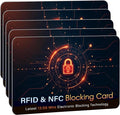 SaiTech IT 5 PK RFID Blocking Cards Protect Your Entire Wallet, Purse, and Cards from NFC Contactless Theft Wallet for Men & Women - Orange Black (5 Pack CL)