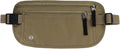 FuninCrea Waterproof Hidden Money Belt for Travel, Anti-Theft Belt Bag with RFID Blocking Function Adjustable Slim Waist Bag with 2 Zipper Pockets and 1 Back Pocket for Travel Running (Style 2, Khaki)