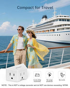BEONDON Small Angled Outlet Extender, 3 Way Outlet Splitter Plug for Bathroom Kitchen and Other Tight Spaces, White, 1 Pack