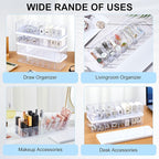 Tatuo 6 Pcs Cable Organizer Box with Wire Ties, Plastic Cord Storage Box with Lid, Electronics Organizer for Home Office Desk Organizers and Accessories (Clear,White)