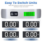 Digital Luggage Scale, WGGE Travel Luggage Weight Scale, Max 110lbs/50kg Baggage Scale with Backlit LCD Display