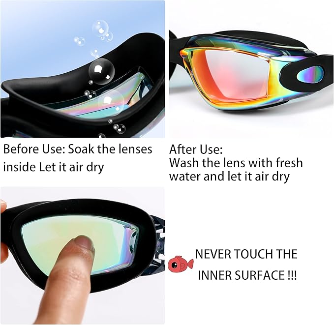 EWPJDK Swim Goggles - 2 Pack Swimming Goggles Anti Fog No Leaking For Adult Women Men