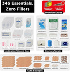 First Aid Kit 346 Piece with Tourniquet | Vital House Physician-Designed Emergency & Trauma Supplies for Home, Car, Travel, Camping & Hiking