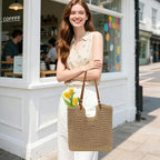 Crochet Beach Bag Summer Woven Tote Bag Crochet Purse for Women handbags Boho Shoulder Bags for Travel Vacation