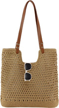 Crochet Beach Bag Summer Woven Tote Bag Crochet Purse for Women handbags Boho Shoulder Bags for Travel Vacation