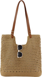 Crochet Beach Bag Summer Woven Tote Bag Crochet Purse for Women handbags Boho Shoulder Bags for Travel Vacation
