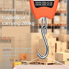 Luggage Weight Scale, Portable Electronic Luggage Scale Multifunctional Digital Scales LCD Display Travel High Accurate 200Kg Handheld Weighing Tools,for Travel(Orange)