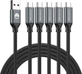 USB Type C Cable (5-Pack 3FT) - Nylon Braided Fast Charging for iPhone 15/16/17 & Samsung Galaxy Note S20 S10 S9 S8 Plus LG V50 V40 G8 G7 | Car Charger For iPhone | USB-A to USB-C | CarPlay Compatible