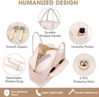 Weekender Overnight Bag Women: Large Travel Duffle Bag with Shoe Compartment & Wet Pocket Carry On Tote Bag Gym Duffel Bag with Toiletry Bag Bag for Hospital Beige