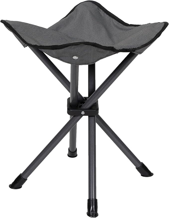 Stansport Apex Fold-Up Stool (G-140) - Black/Grey, Portable and Lightweight Stool for Camping, Fishing, Hiking, Backpacking and More - 300 lbs weight capacity