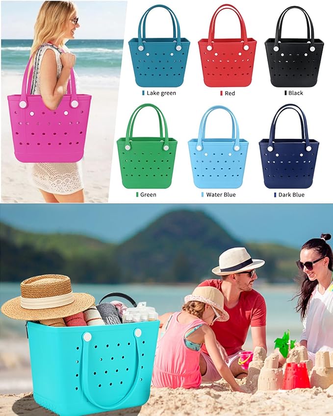 Lightweight Extra large Rubber Beach Bag Small mini Tote Bag for Gym Waterproof medium Open Handbag for Pool Sports