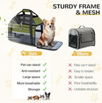 Lekereise Top-Expandable Pet Carrier 17x11x9.5 Inch Alaska Hawaiian Airline Approved Soft Sided Underseat to 12lbs Travel Carriers for Small Dogs and Cats with Locking Safety Zippers Anti-Scratch Mesh