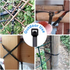 Zip Ties 8 inch Black Zip Ties 5000 Pack(5×1000), Wire ties with 50lb Tensile Strength, UV Resistant Cable Ties, Self-locking Plastic Ties for Indoor and Outdoor Use, by Tantti.