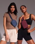 YOSHUYUKI Waist Belt Bag for Women Lulu Dupes Mini Small Crossbody Purse Sling Bag Cute Fashion Waterproof Fanny Pack Over The Shoulder Bags Fashionable Travel Running Belt Pouch Bum Bag Red Merlot