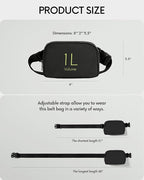 ODODOS Unisex Mini Belt Bag with Adjustable Strap Small Fanny Pack for Workout Running Traveling Hiking, Black